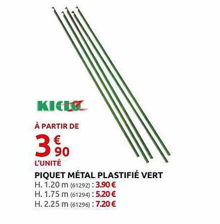 piquet métal plastifié vert kidoz