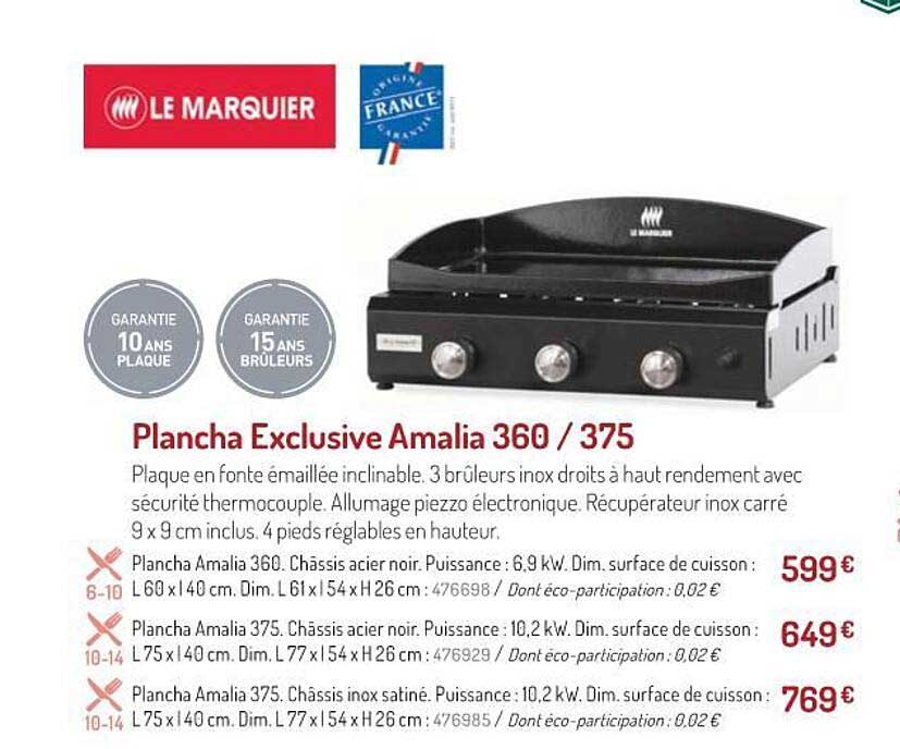 plancha exclusive amalia 360 - 375 le marquier