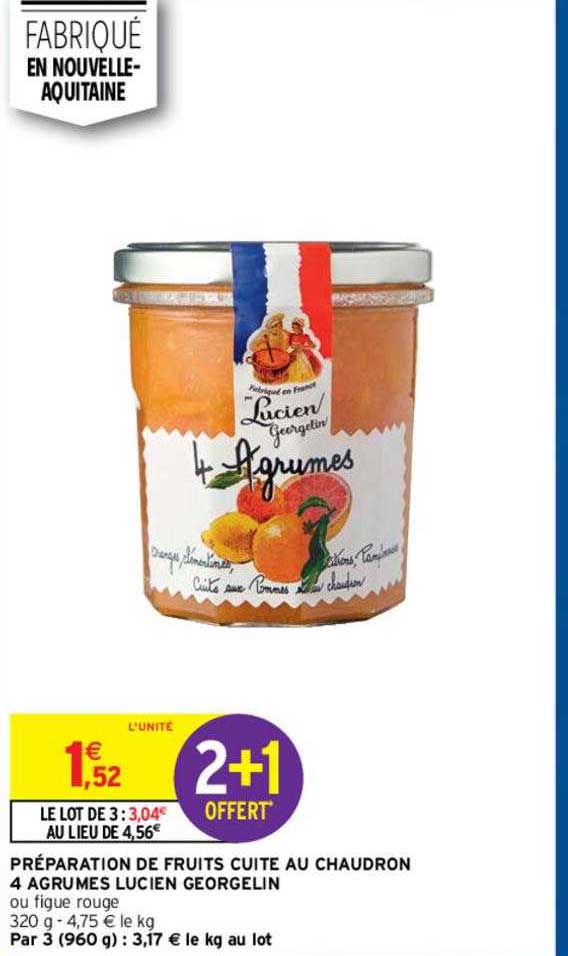 préparation de fruits cuite au chaudron 4 agrumes lucien georgelin