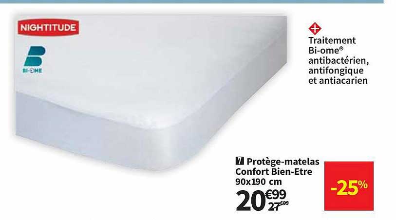 protège-matelas confort bien-être 90 x 190 cm nightitude