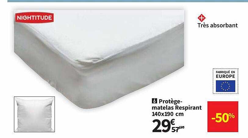 protège-matelas respirant 140 x 190 cm nightitude