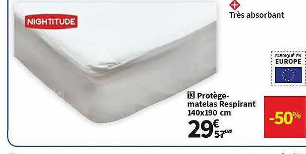 protège-matelas respirant 140 x 190 cm nightitude