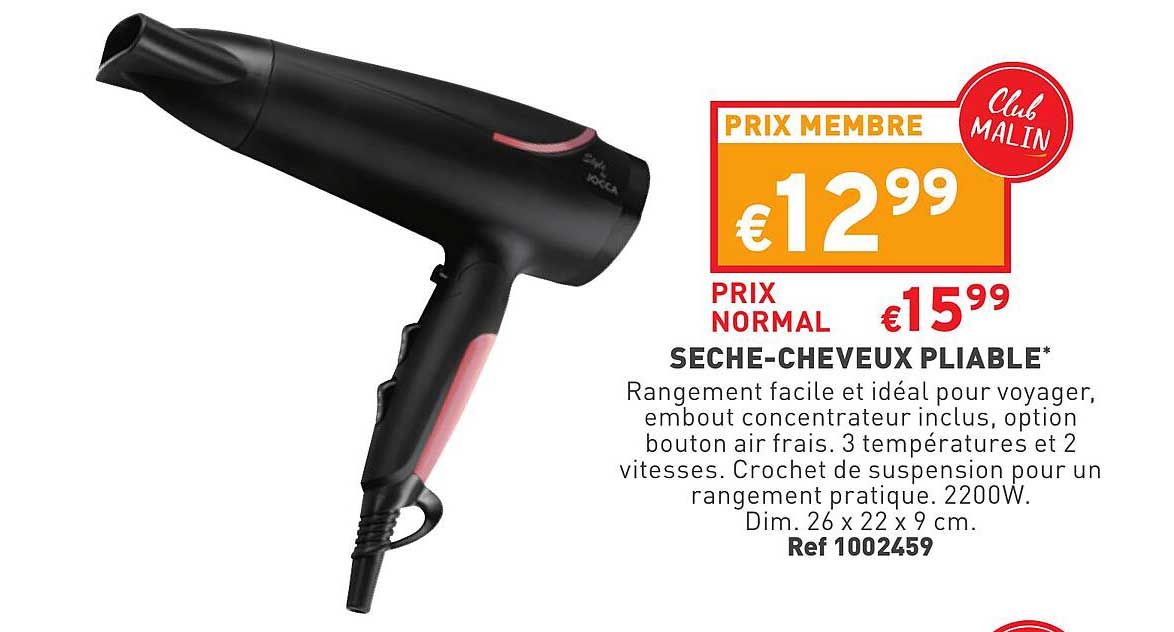 sèche-cheveux pliable