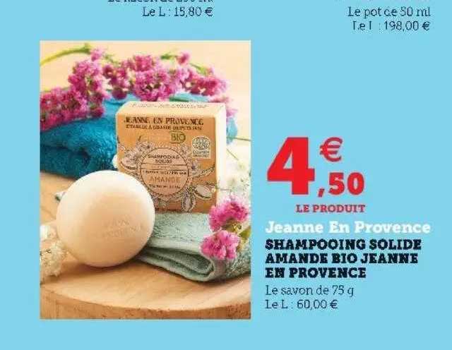shampooing solide amande bio jeanne en provence