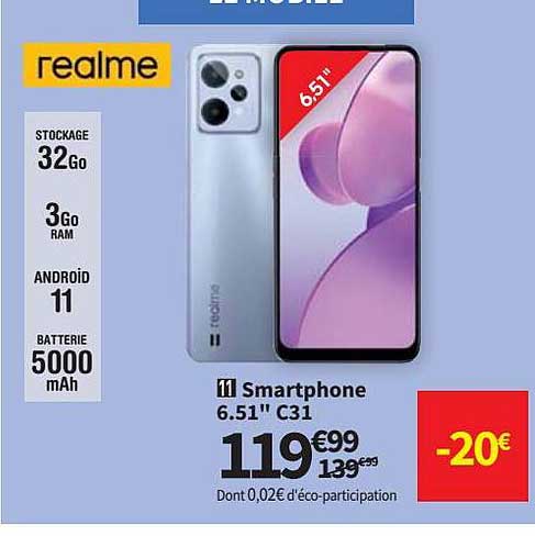 smartphone 6.51" c31 realme