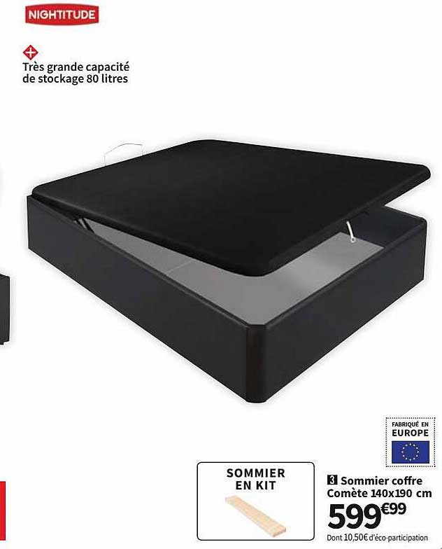 Sommier Coffre Comète 140 X 190 Cm
