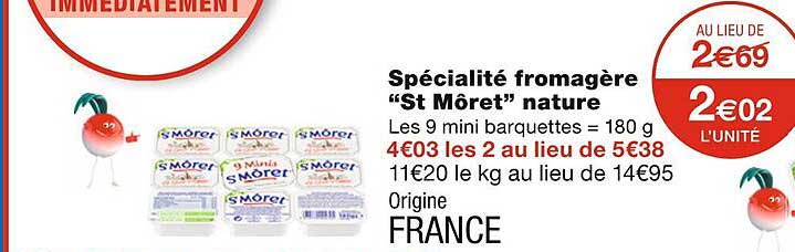 spécialité fromagère "st môret" nature