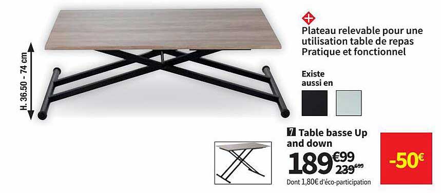 table basse up and down