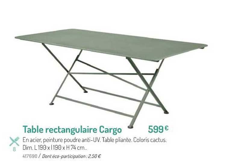 Table Rectangulaire Cargo