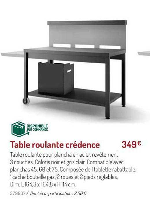 Table Roulante Crédence