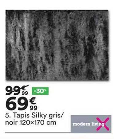 tapis silky gris-noir