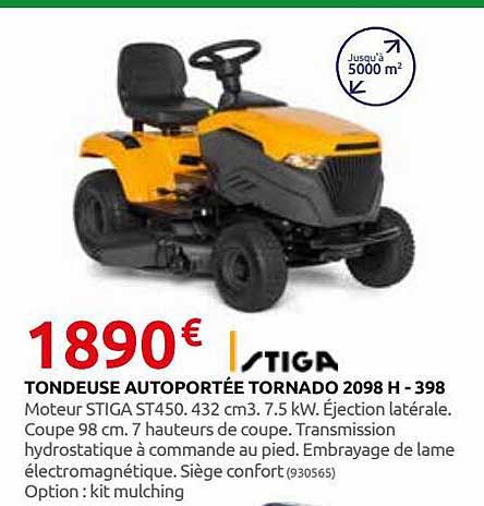Tondeuse Autoportée Tornado 2098 H- 398 Tiga