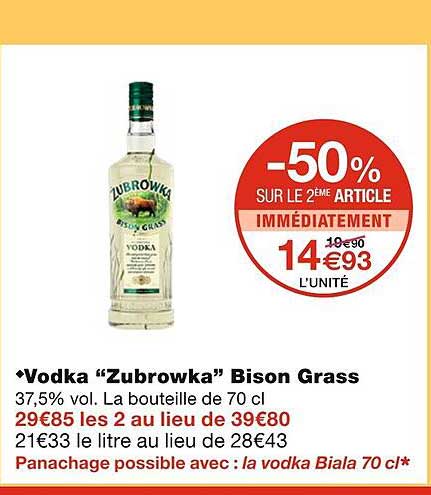 vodka "zubrowka" bison grass