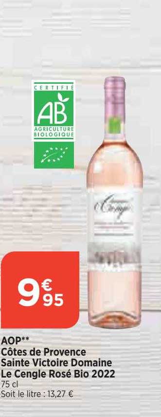 aop côtes de provence sainte victoire domaine le cengle rosé bio 2022