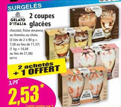 2 coupes glacées gelato d'italia
