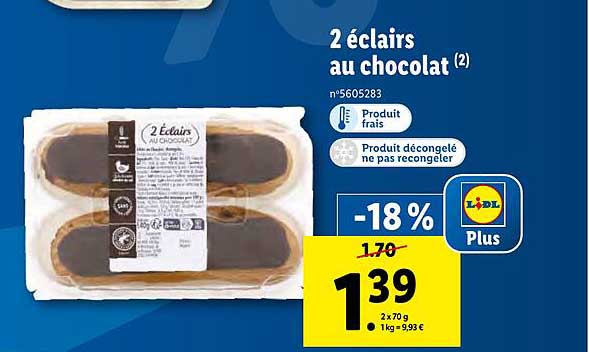 2 éclairs Au Chocolat