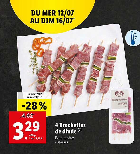4 Brochettes De Dinde