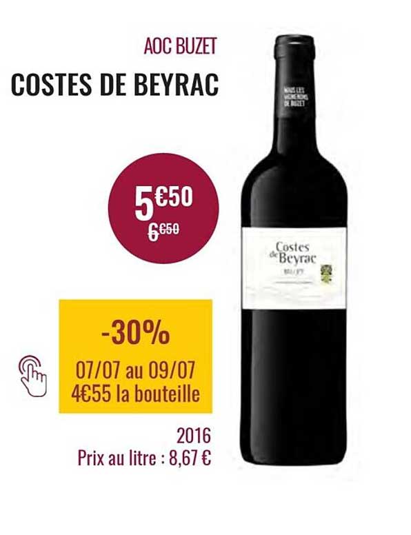 Aoc Buzet Costes De Beyrac 2016