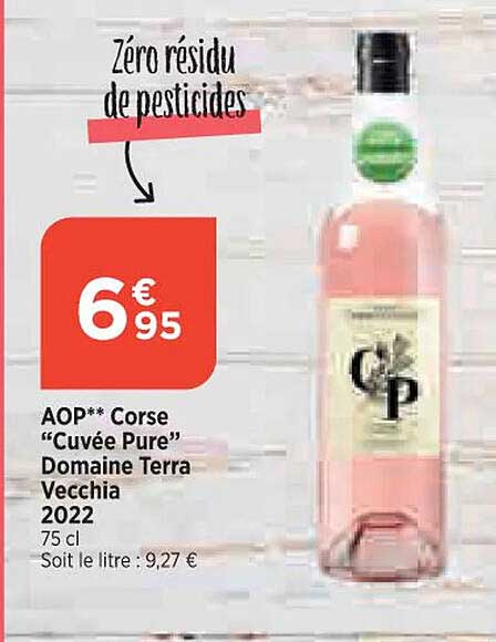 aop corse "cuvée pure" domaine terra vecchia 2022