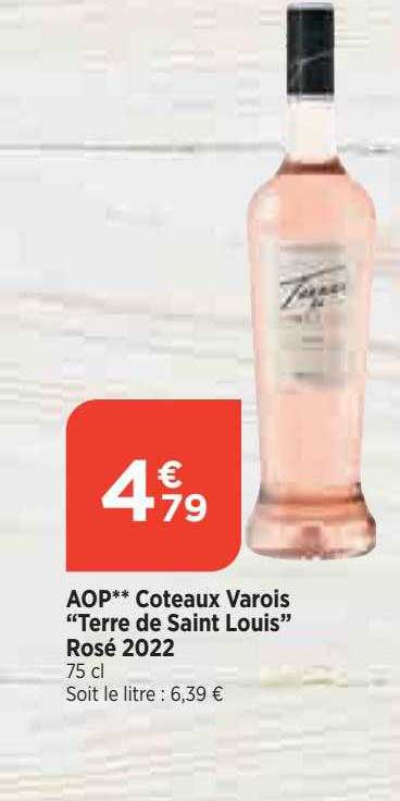 aop côteaux varois "terre de saint louis" rosé 2022