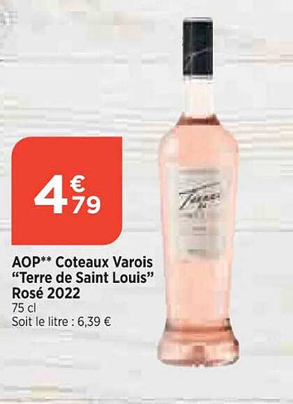 aop côteaux varois "terre de saint louis" rosé 2022