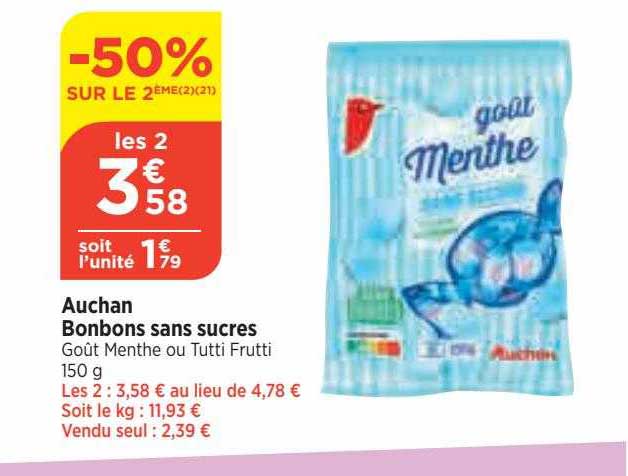Auchan Bonbons Sans Sucres
