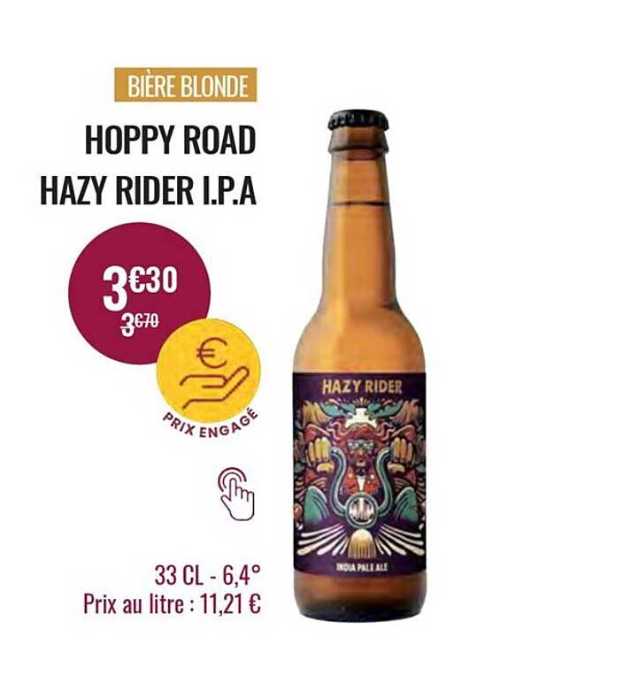 bière blonde hoppy road hazy rider i.p.a
