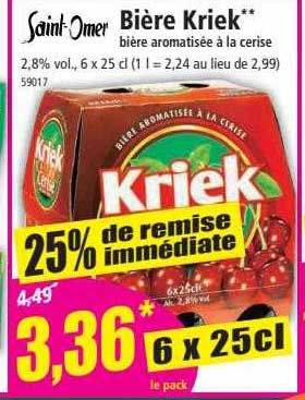 bière kriek bière aromatisée à la cerise saint-omer