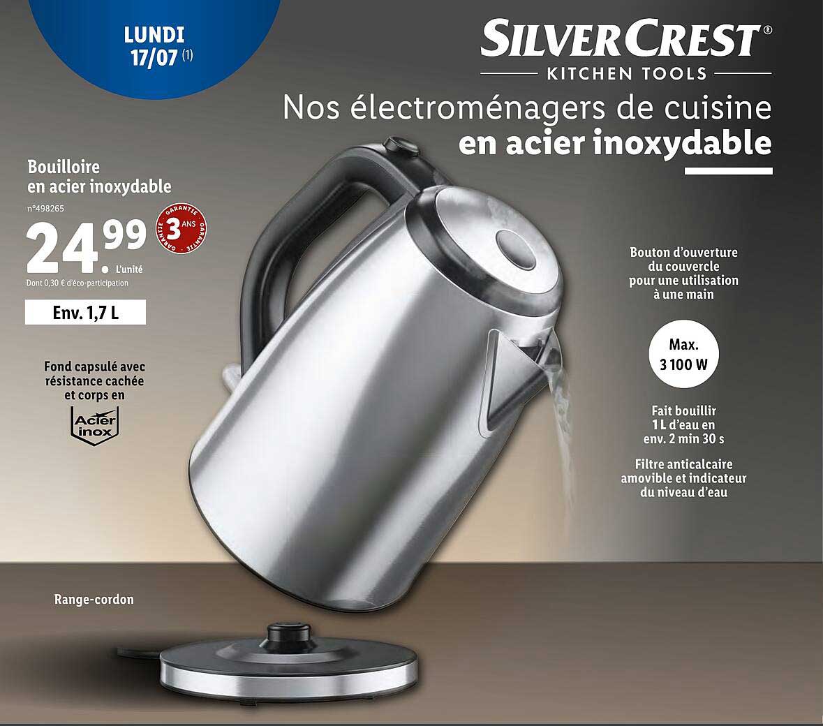 bouilloire en acier inoxydable