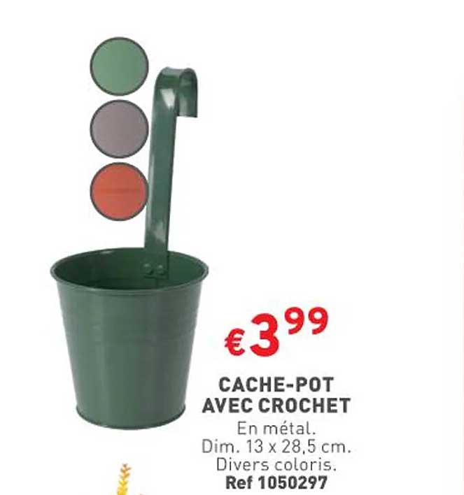 cache-pot avec crochet
