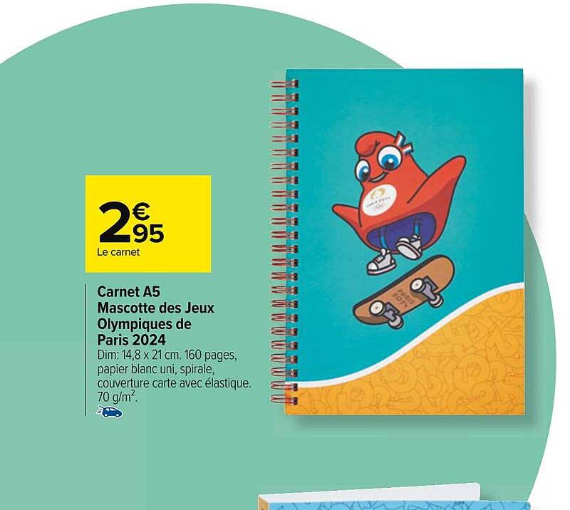 Carnet A5 Mascotte Des Jeux Olympiques De Paris 2024