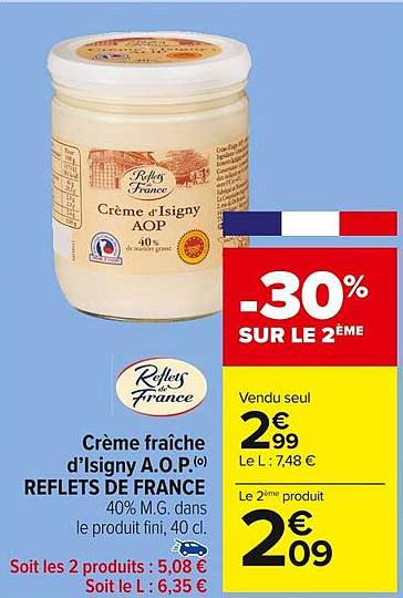 crème fraîche d'isigny a.o.p. reflets de france