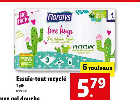 essuie-tout recyclé floralys