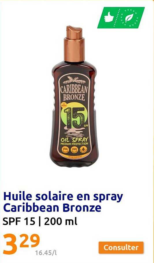 huile solaire en spray caribbean bronze