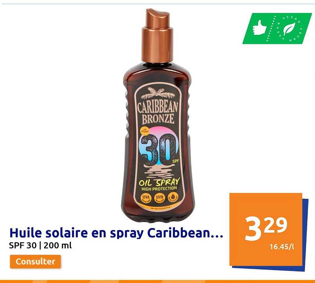 huile solaire en spray caribbean