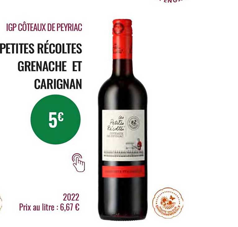 igp côteaux de peyriac petites récoltes grenache et carignan 2022