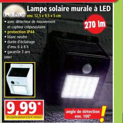 lampe solaire murale à led i-glow