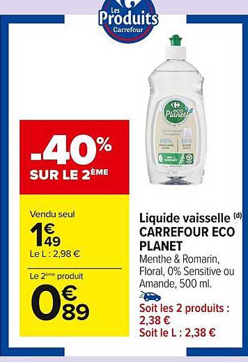 liquide vaisselle carrefour eco planet