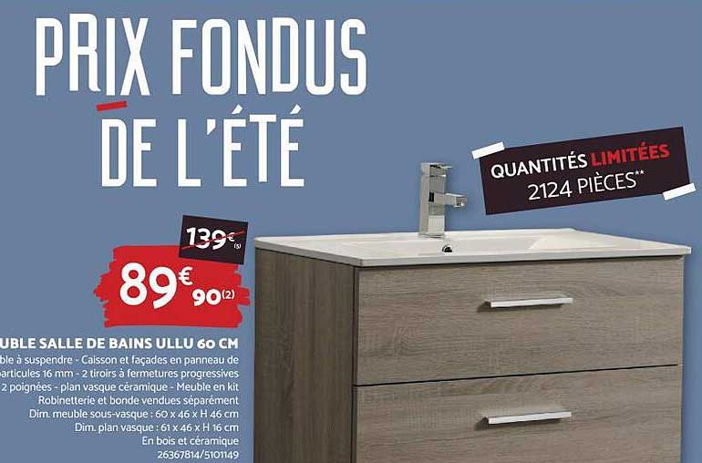 Meuble Salle De Bains Ullu 60 Cm