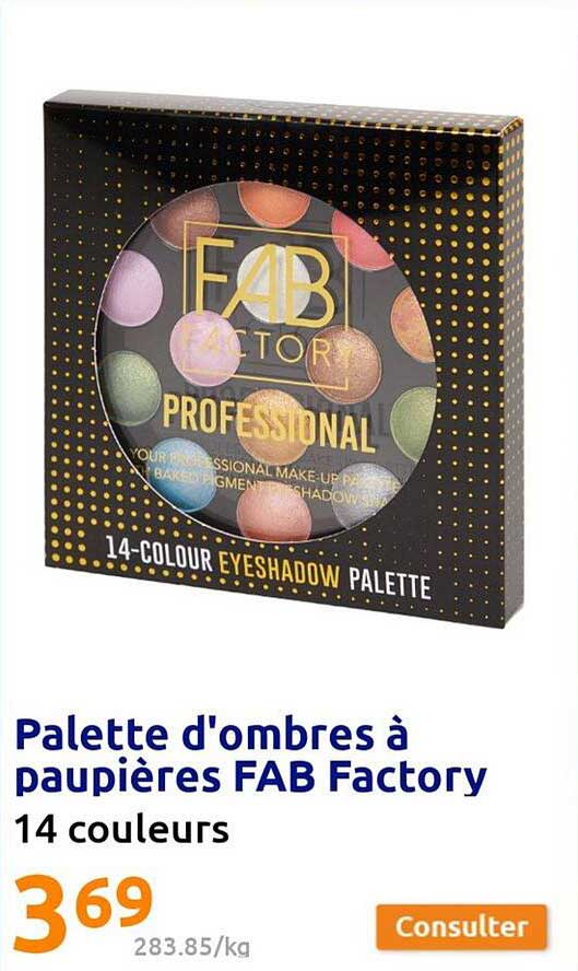 palette d'ombres à paupières fab factory