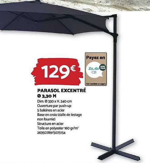 parasol excentré ø 3,30m