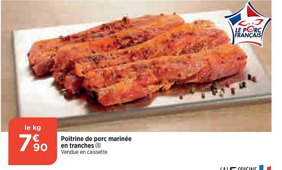 Poitrine De Porc Marinée En Tranches