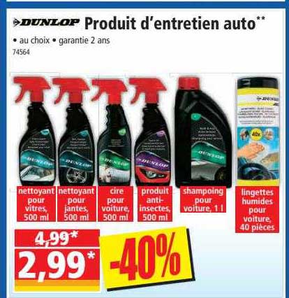 produit d'entretien auto dunlop