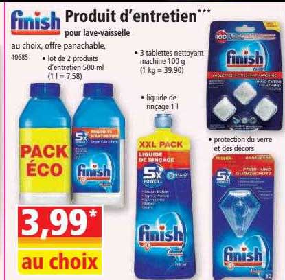 produit d'entretien pour lave-vaisselle finish