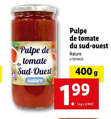 pulpe de tomate du sud-ouest
