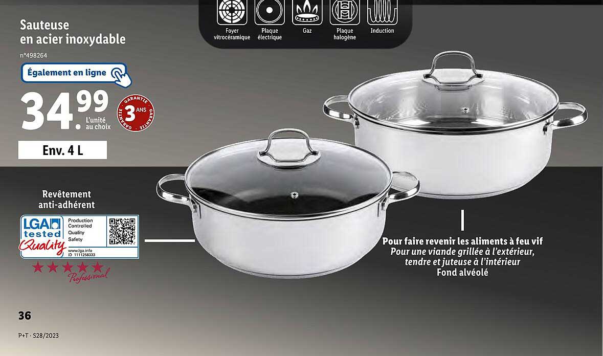 sauteuse en acier inoxydable