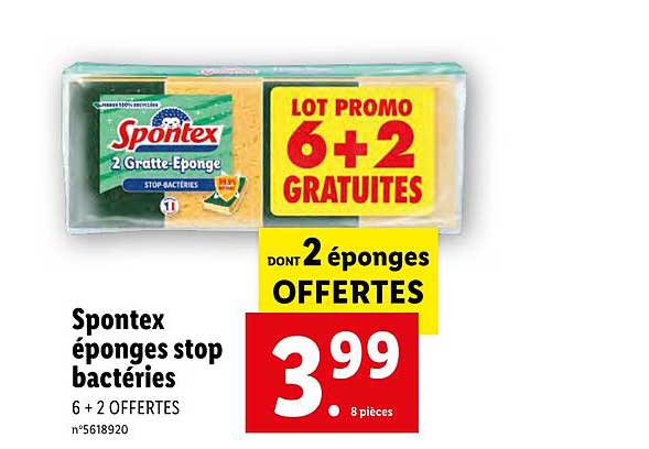 spontex éponges stop bactéries