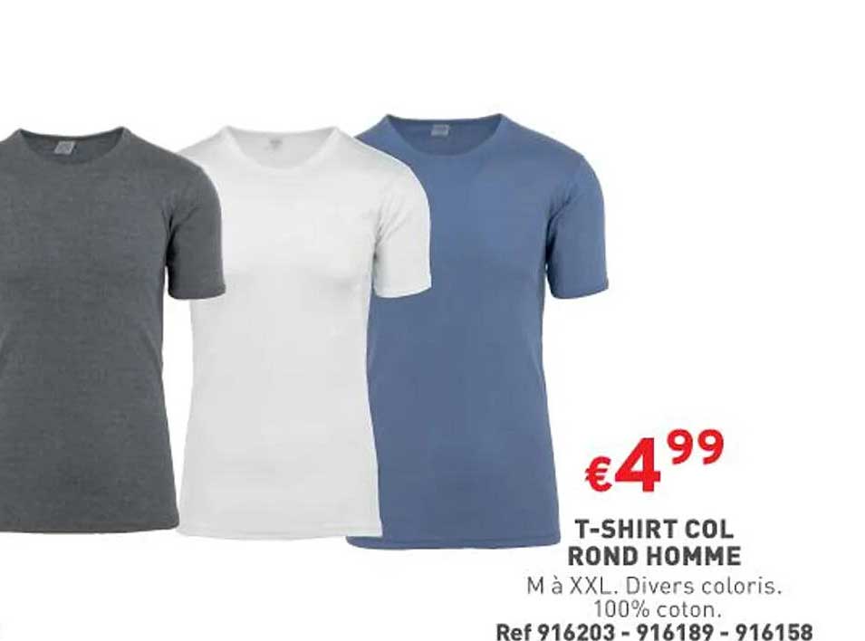 t-shirt col rond homme