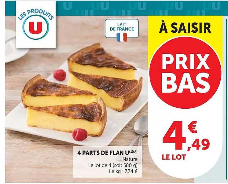 4 PARTS DE FLAN U
