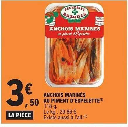 Anchois marinés au piment d'Espelette